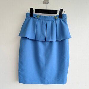 Jaspal Blue Peplum Pencil Skirt